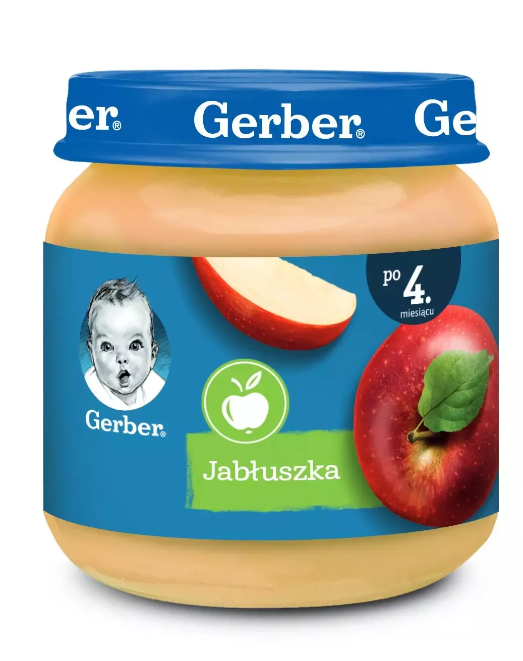 Gerber apple puree glass jar